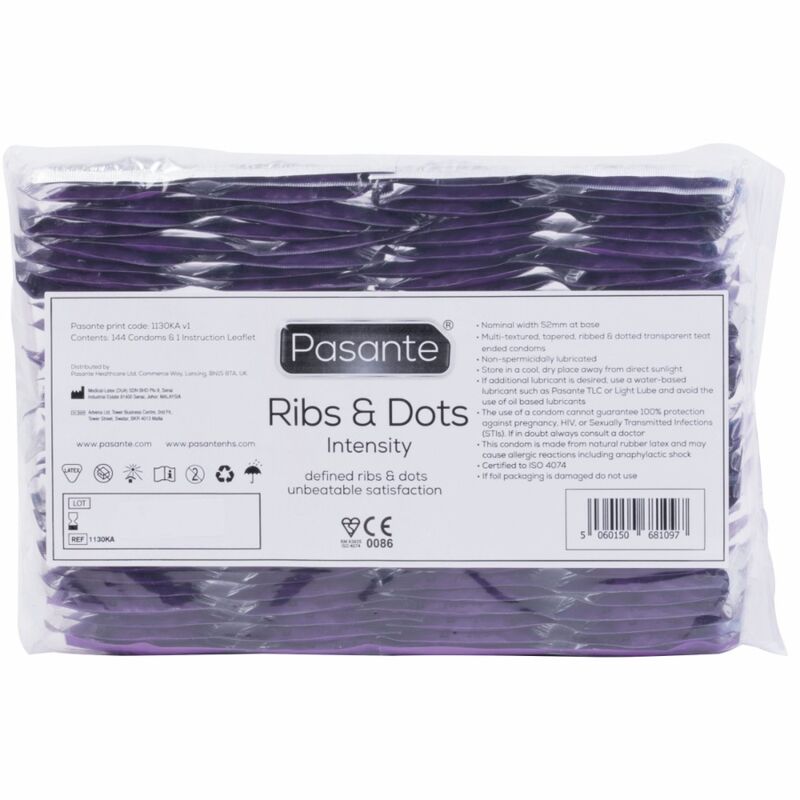 Pasante - Ribs & Dots Intensity Kondome 144 Einheiten