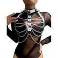 Subblime - 953737 Brustgurt Mit Ringen Und Ketten Silber Eine Grã–Sse