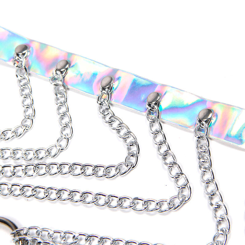 Subblime - 953737 Brustgurt Mit Ringen Und Ketten Silber Eine Grã–Sse