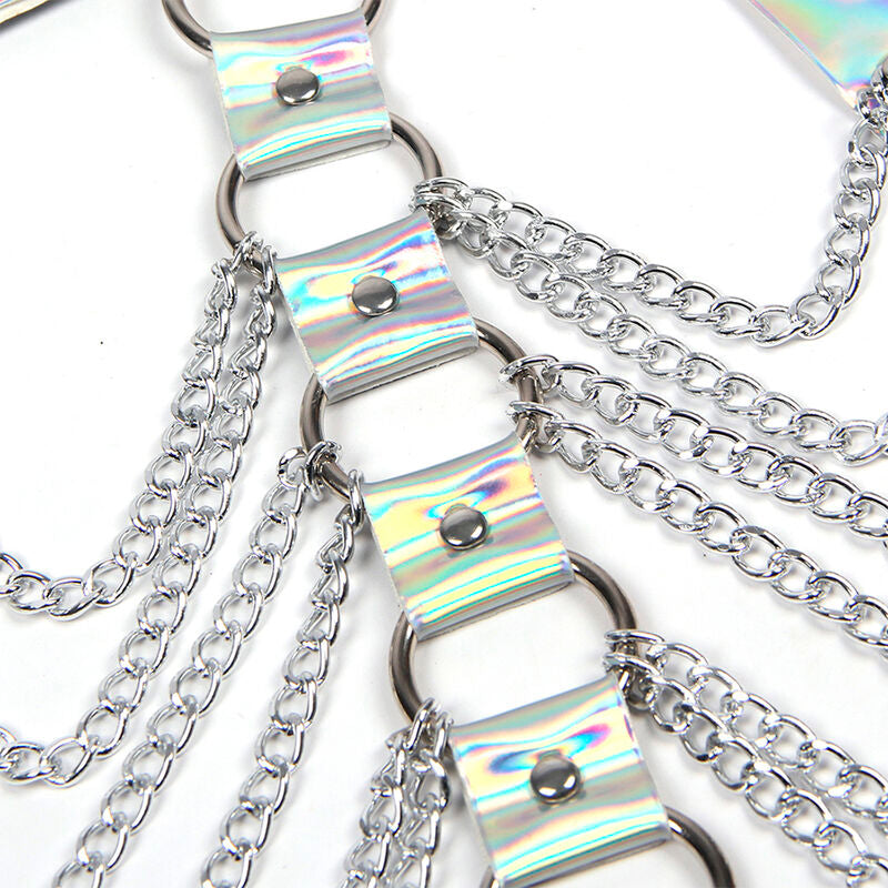 Subblime - 953737 Brustgurt Mit Ringen Und Ketten Silber Eine Grã–Sse