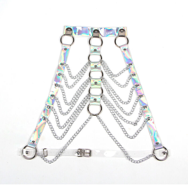 Subblime - 953737 Brustgurt Mit Ringen Und Ketten Silber Eine Grã–Sse