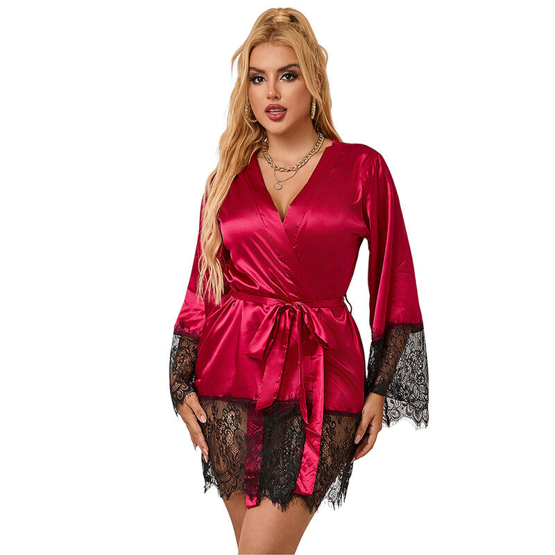 Subblime - 953829 Eleganter Spitzenpyjamas + Tanga Rot L/Xl