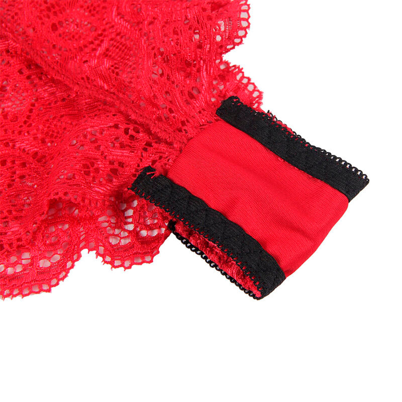 Subblime - 953898 Nachthemd + Hã–Schen Aus Seide Und Spitze Rot S/M