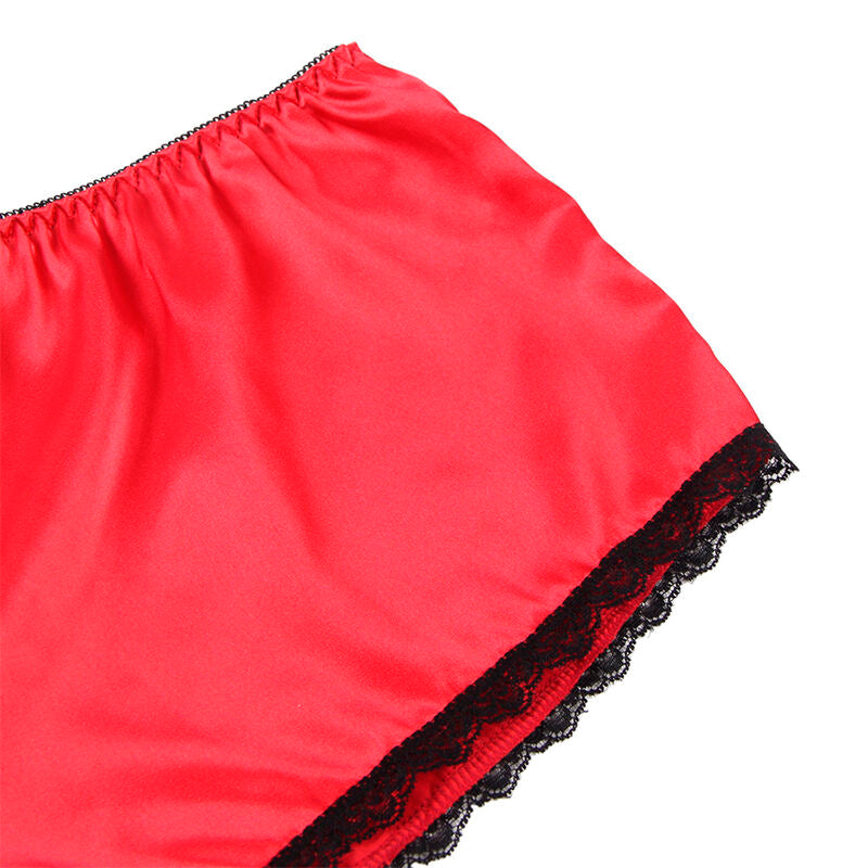 Subblime - 953898 Nachthemd + Hã–Schen Aus Seide Und Spitze Rot S/M