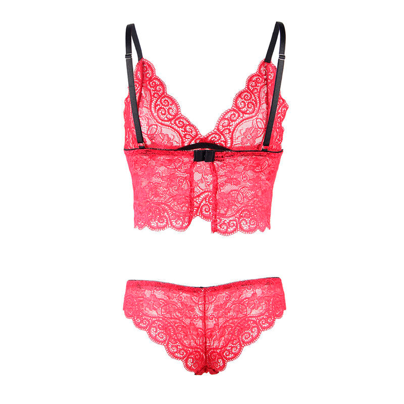 Subblime - 953898 Nachthemd + Hã–Schen Aus Seide Und Spitze Rot S/M