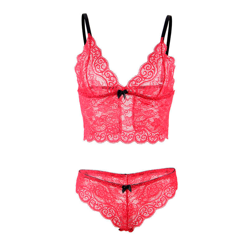 Subblime - 953904 Nachthemd + Hã–Schen Aus Seide Und Spitze Rot L/Xl