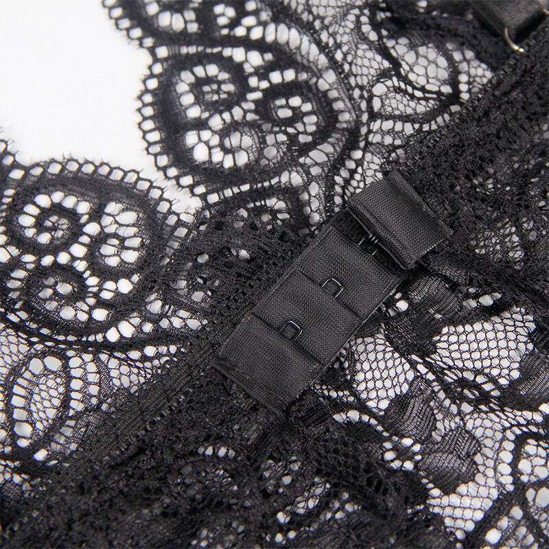 Subblime - 953928 Nachthemd + Hã–Schen Aus Seide Und Spitze Schwarz L/Xl