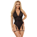 Subblime - 954154 Body Mit Strumpfgãœrtel Schwarz L/Xl