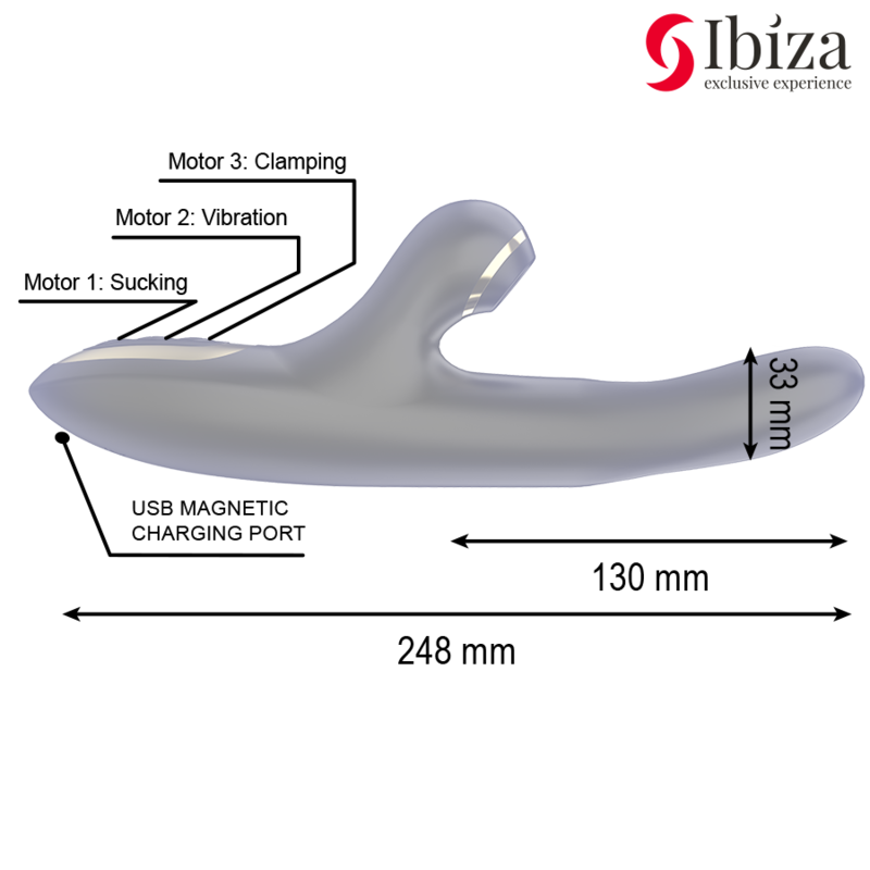 Ibiza - Double Vibrator Clamp Black