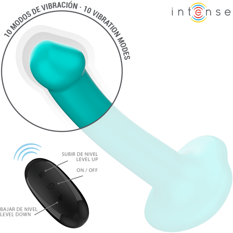 Intense - Katie Vibrator Mit Saugnã„Pfen 10 Vibrationen Blau Fernbedienung