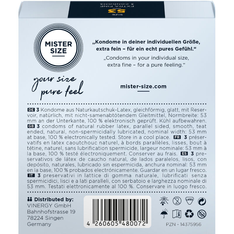 Mister Size - Kondomgrã–Sse M 53 Mm (3 Einheiten)