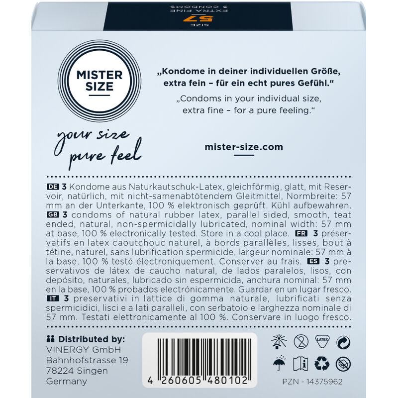 Mister Size - Kondomgrã–Sse L 57 Mm (3 Einheiten)