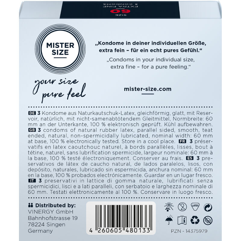 Mister Size - Kondomgrã–Sse Xl 60 Mm (3 Einheiten)