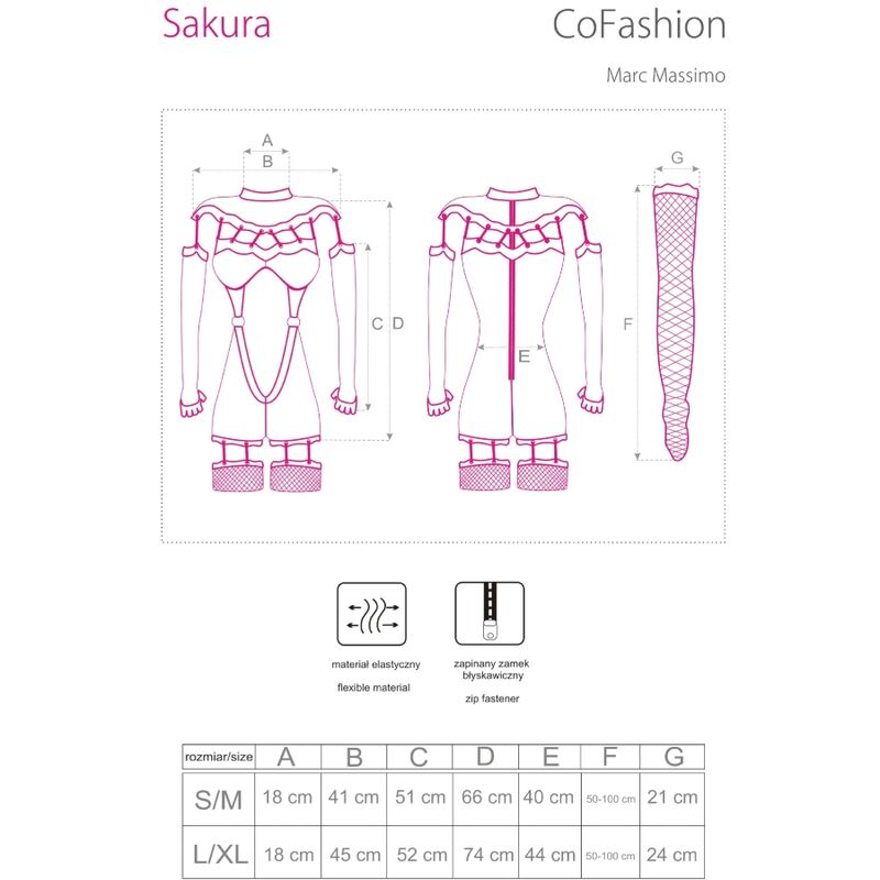 Livco Corsetti Fashion - Sakura Cf 90357 Jumpsuit + Lange Handschuhe + Strumpfgãœrtel Schwarz S/M