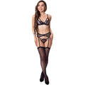 Livco Corsetti Fashion - Keila Lc 20245 Bh + Strumpfgãœrtel + Panty Schwarz L/Xl