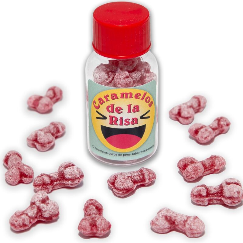 Diablo Picante - 12 Penisfã–Rmige Lachbonbons Erdbeere/Kirsche