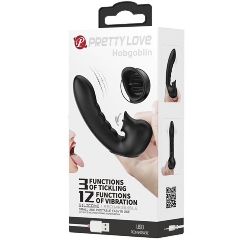 Pretty Love - Hobgoblin Vibrierendes Fingerhãœlle 12 Vibrationen + Klitoris-Stimulator Schwarz