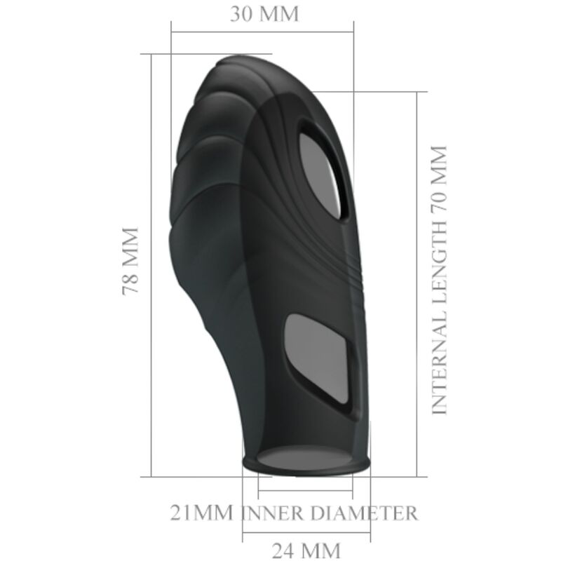 Pretty Love - Lich Silikon-Fingervibrator Schwarz