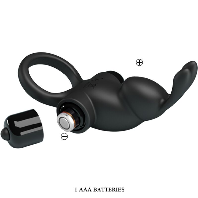 Pretty Love - Vibrationsring + Rabbit-Klitoris-Stimulator 10 Vibrationen Schwarz