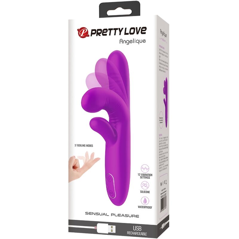 Pretty Love - Angelique Multi-function Vibrator + Clitoral Stimulator Purple