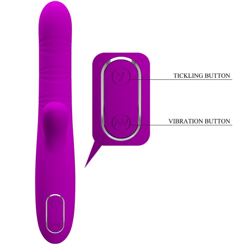 Pretty Love - Angelique Multi-function Vibrator + Clitoral Stimulator Purple