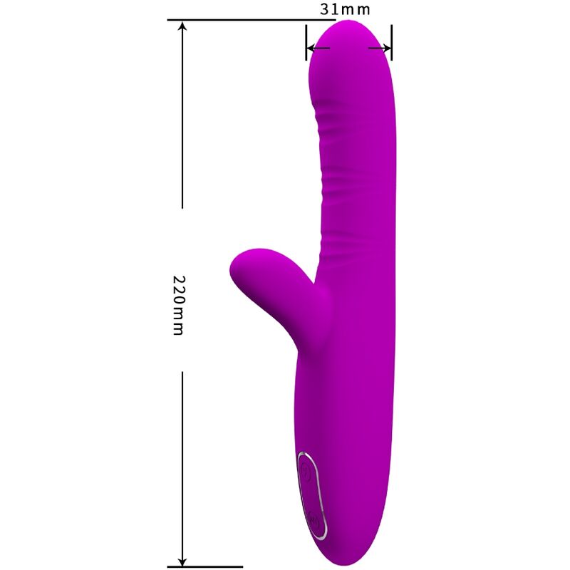 Pretty Love - Angelique Multi-function Vibrator + Clitoral Stimulator Purple
