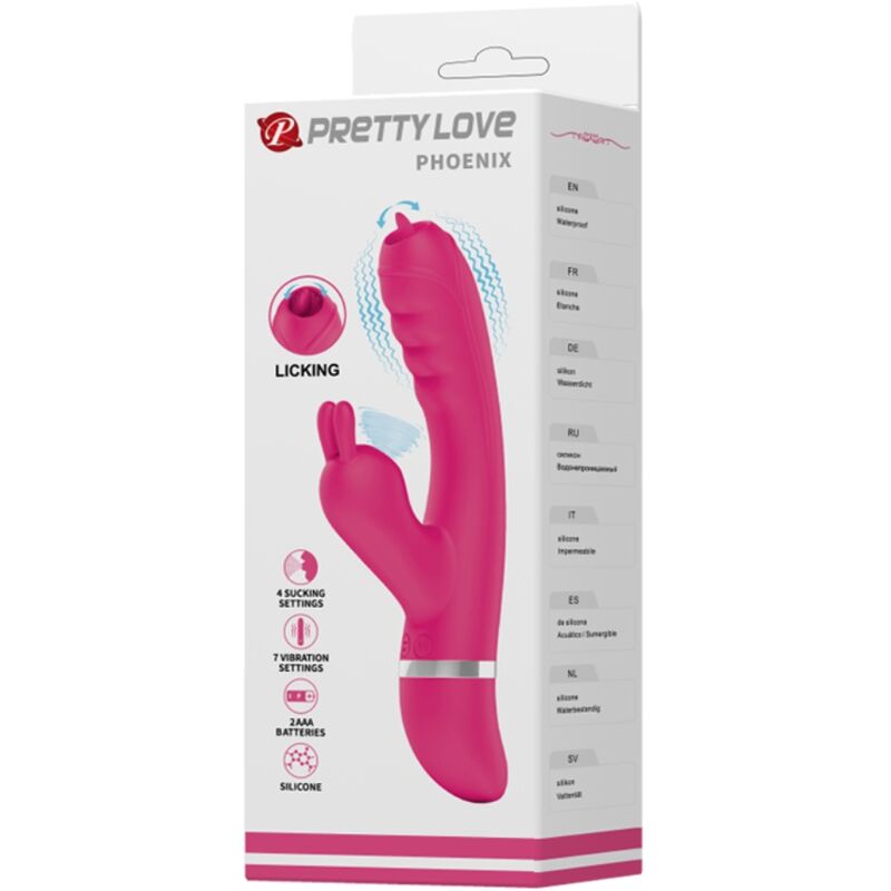Pretty Love - Phoenix Multifunctional Rabbit Vibrator Pink
