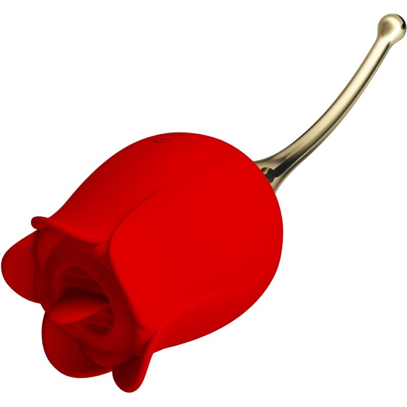 Pretty Love - Rose Lover Rose Clitoral Stimulator 12 Vibrations Red