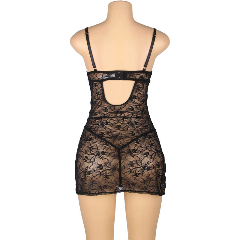 Subblime - 954185 Spitzen-Babydoll Mit Verstellbaren Trã„Gern Schwarz S/M