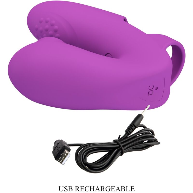 Pretty Love - Athena Finger Vibrator with Clitoral Stimulator Purple