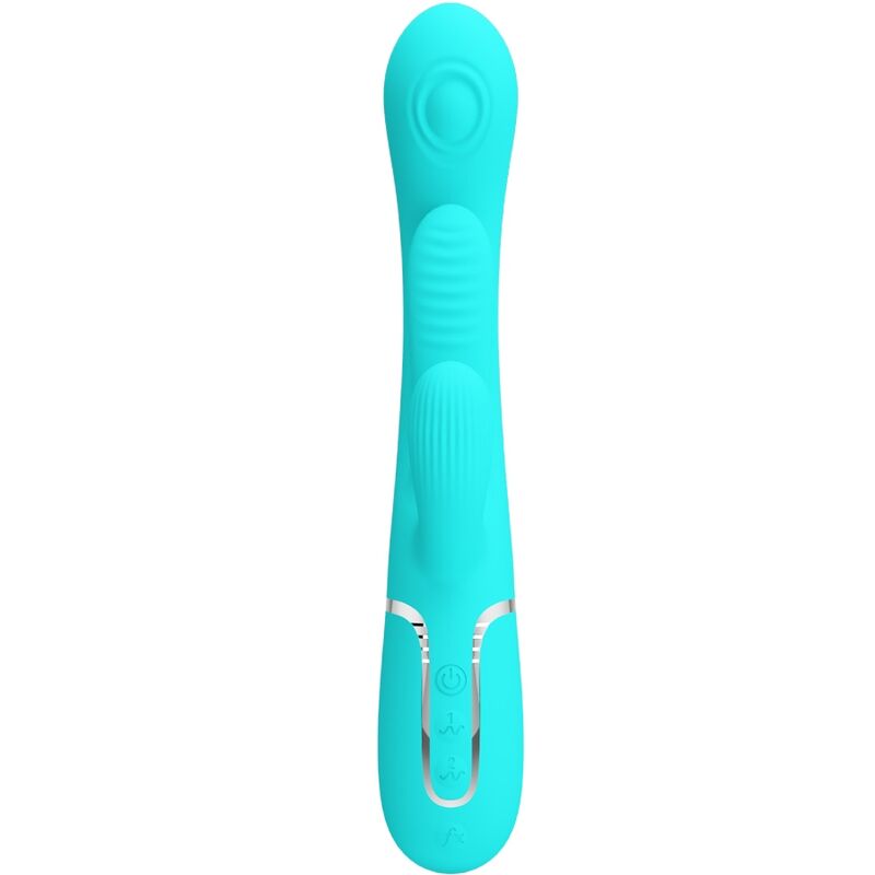Pretty Love - Shania Triple Rabbit Multifunktionsvibrator 3 In 1 Blau