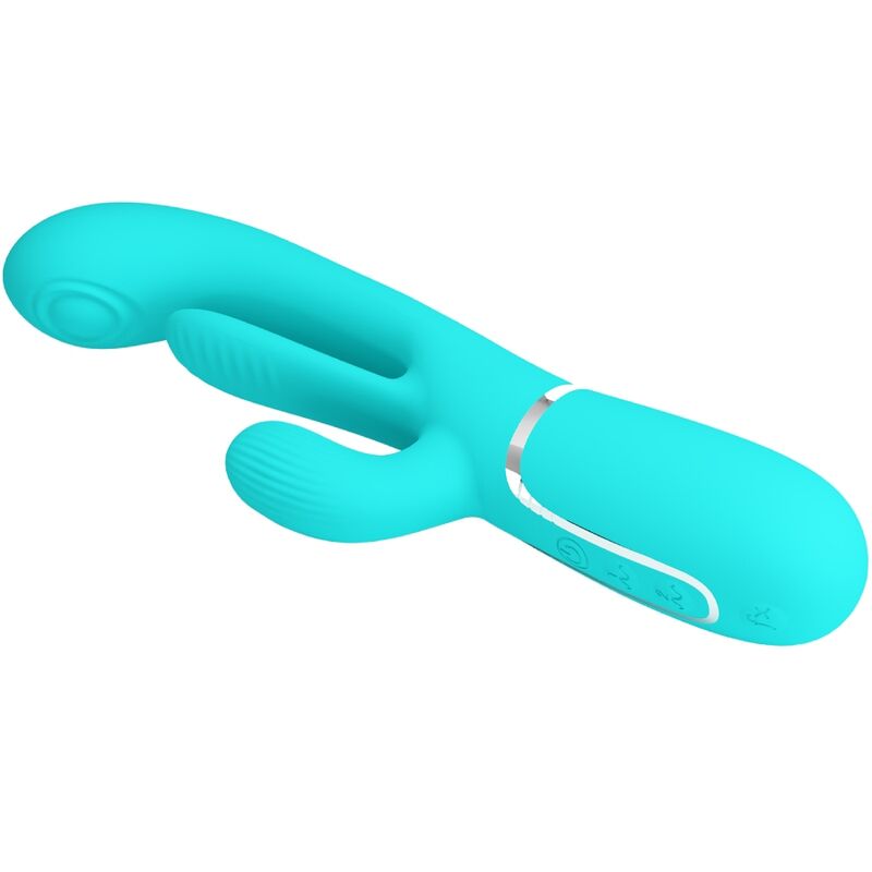 Pretty Love - Shania Triple Rabbit Multifunktionsvibrator 3 In 1 Blau