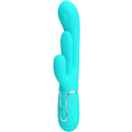 Pretty Love - Shania Triple Rabbit Multifunktionsvibrator 3 In 1 Blau