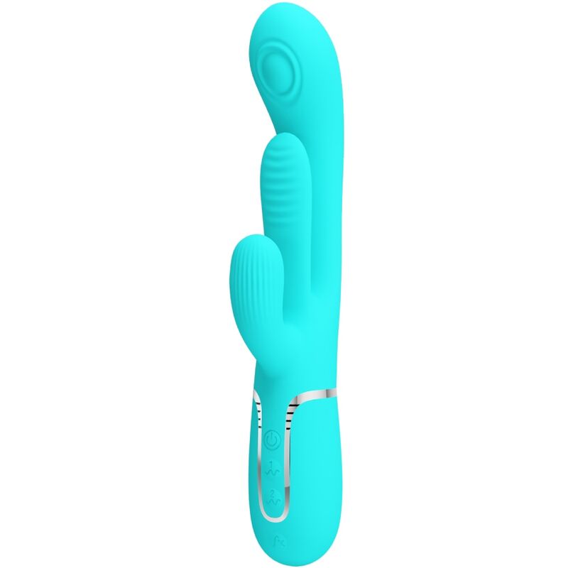 Pretty Love - Shania Triple Rabbit Multifunktionsvibrator 3 In 1 Blau