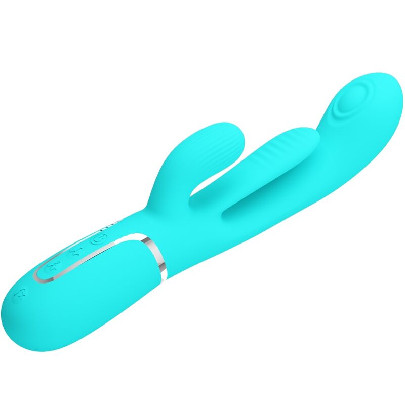 Pretty Love - Shania Triple Rabbit Multifunktionsvibrator 3 In 1 Blau