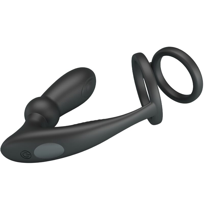 Pretty Love - Emoni Penisring + Anal Plug 12 Vibrationen Schwarz