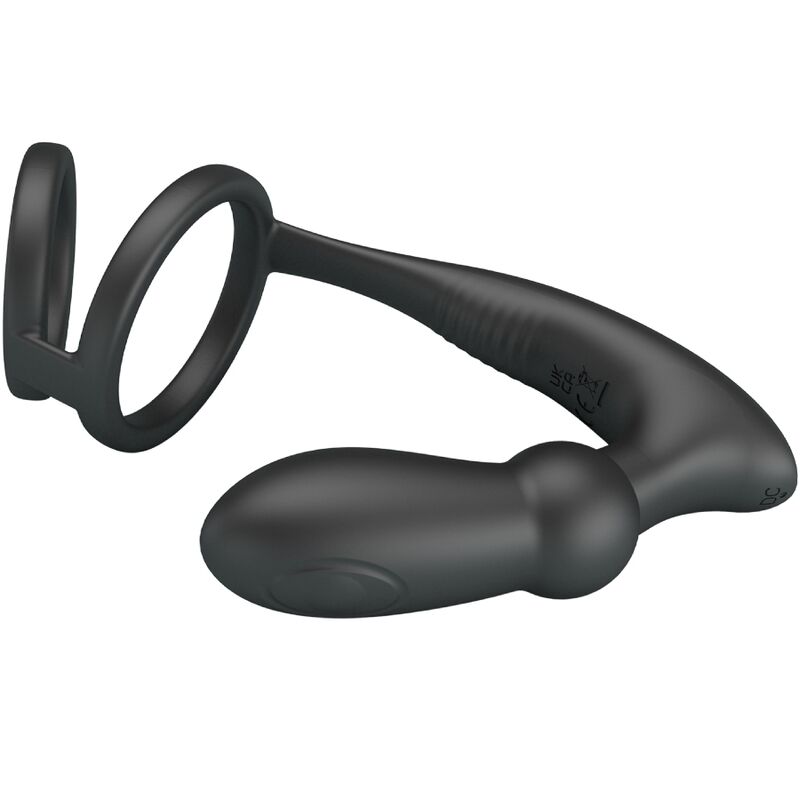 Pretty Love - Emoni Penisring + Anal Plug 12 Vibrationen Schwarz