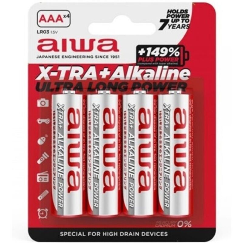 Aiwa - X-Tra Alkaline Aaa Alkaline Batterie Lr03 Blister*4