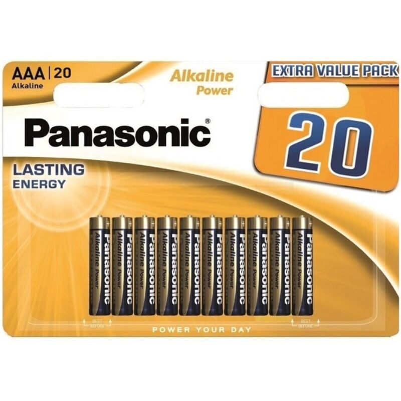 Panasonic - Alkaline-Batterie Aaa Lr03, Bronze, Blisterpackung Mit 20 Stãœck