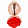 Kink - Rosa Goldener Analstecker Mit Roter Rose L