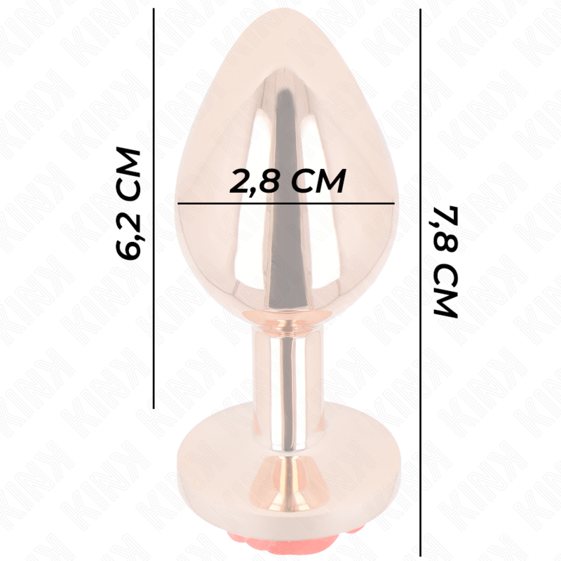 Kink - Rosa Goldener Analstecker Mit Roter Rose S