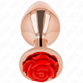 Kink - Rosa Goldener Analstecker Mit Roter Rose S