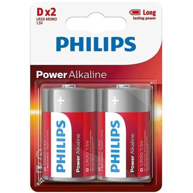 Philips - Power Alkaline Batterie D Lr20 Blister*2