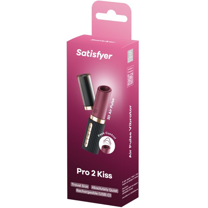 Satisfyer - Pro 2 Kiss Wave Klitoris-Stimulator Granat / Schwarz