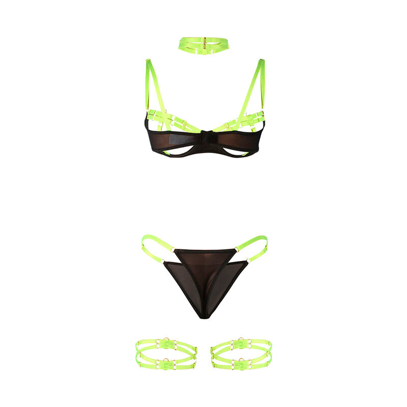 Subblime - 955281 Bh-Set Mit Halskette Und Beindetails Fluoreszierendes Grãœn L/Xl