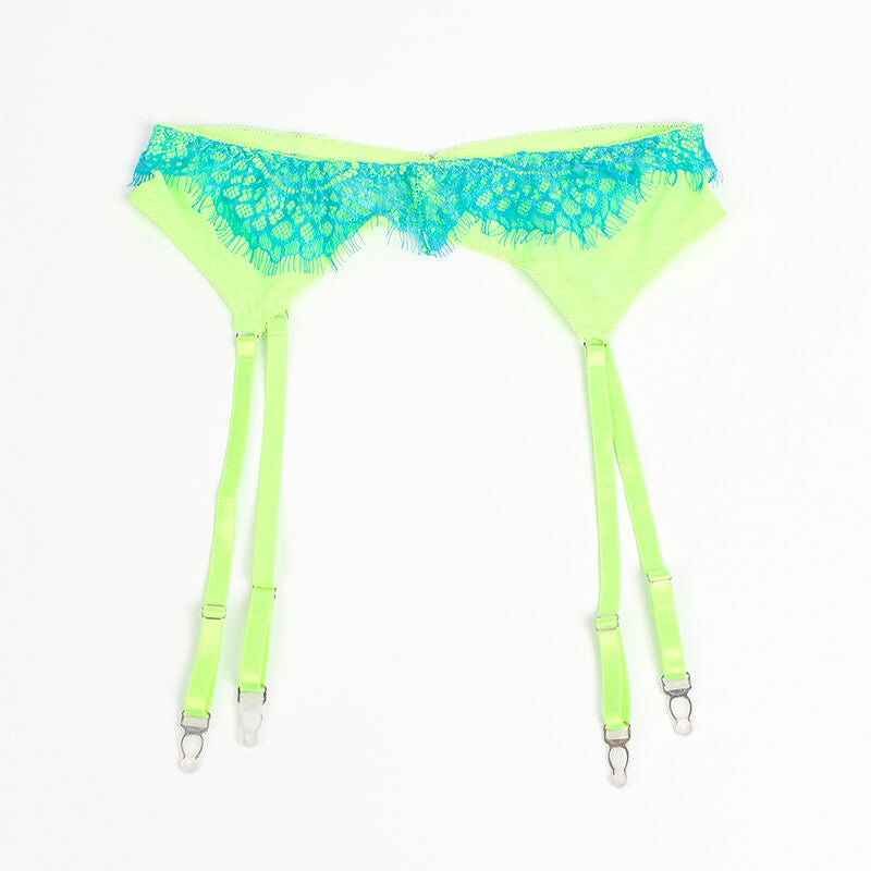 Subblime - 955311 Bh-Set Mit Spitze Und Strumpfband Grãœn Und Blau S/M