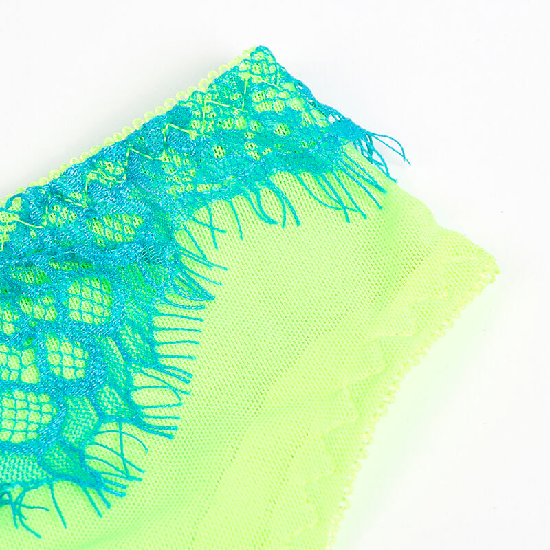 Subblime - 955328 Bh-Set Mit Spitze Und Strumpfband Grãœn Und Blau L/Xl