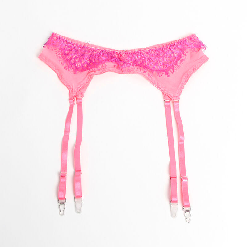 Subblime - 955359 Bh-Set Mit Spitze Und Strumpfbã„Ndern Rosa Und Lila S/M