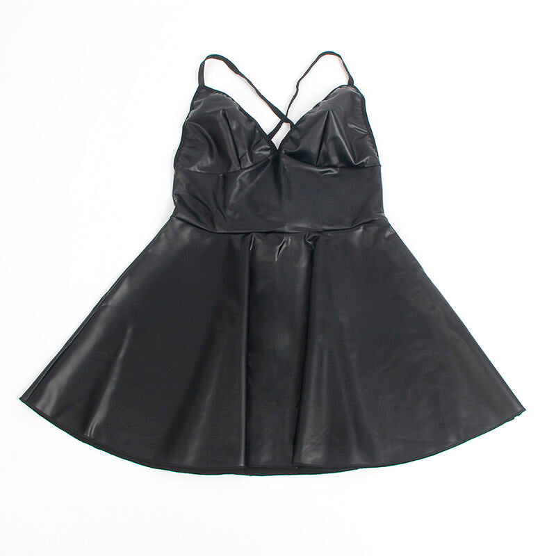 Subblime - 955373 Kleid Mit Schwarzen Ledertrã„Gern S/M