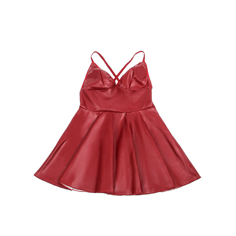 Subblime - 955403 Kleid Mit Burgunderroten Ledertrã„Gern L/Xl